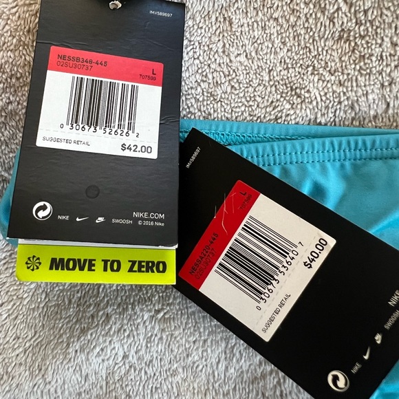 NIKE bikini SET nwt bandeau top and cheeky bottom size large in blue - Picture 6 of 8